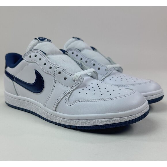 Nike Air Jordan 1 Low 85 Retro Mens White Navy Blue Shoes Sneakers FB9933-141 - Picture 2 of 9